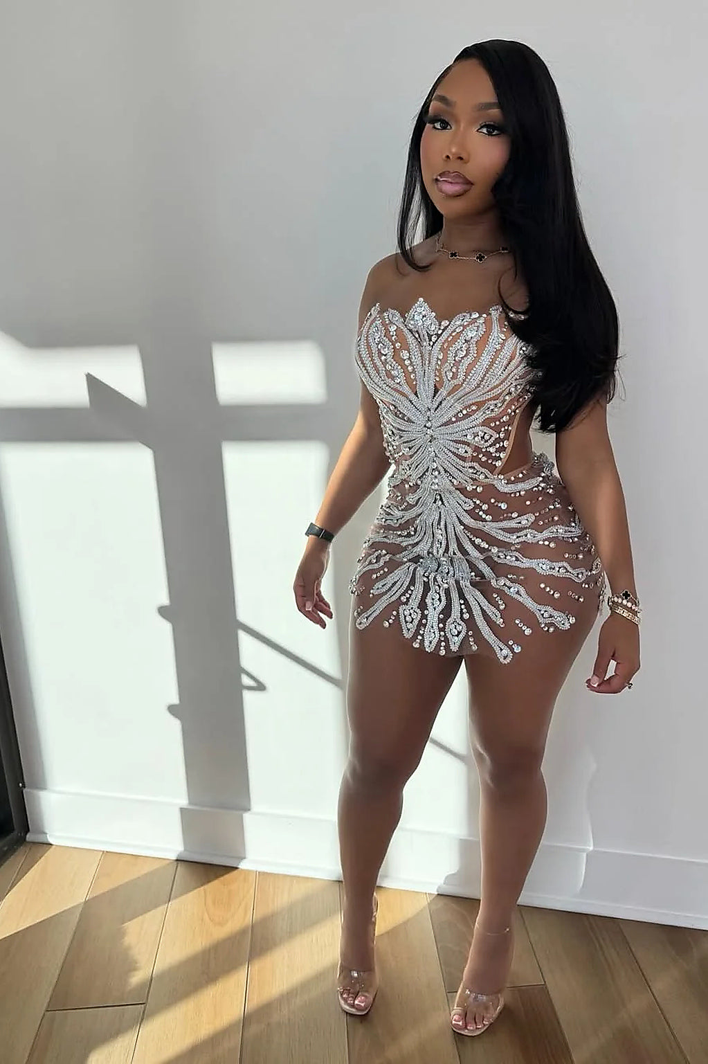 Silver Flare Dress
